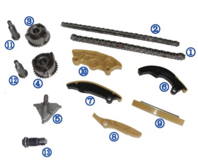 Kunststof PA66 / PA46 distributiekettingkit voor Ranger Rover Evoque Benzine PT204 2.0T 17-18