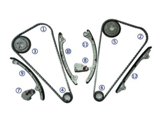 Plastic PA66 / PA46 Timing Chain Kit voor INFINITI FX45 VK45DE V8 4.5L 03-08