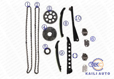 De Timingsketen van F6TZ6268AA 8*122 voor Ford Excursion e-350 het GAS SOHC 2001 wordt geplaatst die van 5.4L 330Cu.V8