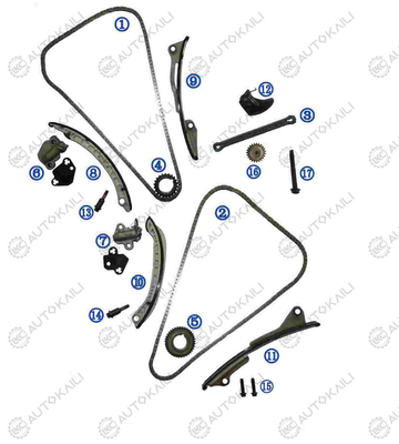 Timing keten kit voor GM / Chevrolet / Buick / Cadillac Cadillac CT6 LGW V6 3.0L 2016- 12647895 144L