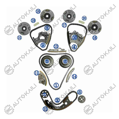 Timing Chain Kit voor AUDI/VW CPAA/CVBA/CLXA AUDI A8L 4H8 150KW 2.5L 09-14 A6L 4X8/C7 140KW 2.5L 10-15 06E109465BC 108L