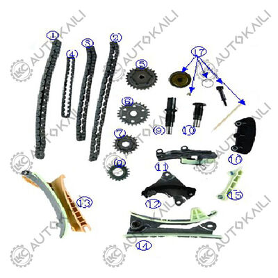 Plastic PA66 / PA46 Timing Chain Kit Voor LR3 245Cu. In. V6 GAS Benzine 4.0L 05-07