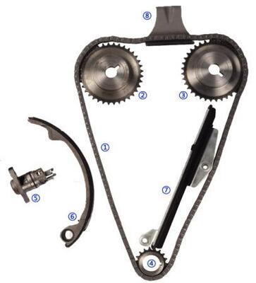 Kunststof PA66 / PA46 distributiekettingset voor INFINITI SR20DE/T SR20DT