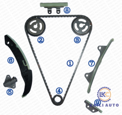 Timingsketen uitrusting de Motor G4LA 1.2L 08-10 24321-03000 9*160L voor van HYUNDAI/KIA i10 (IA) i10 (PA) i20 (GB) i20 (Pb PBT)