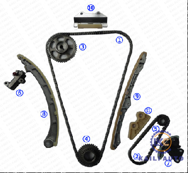 Timingsketen uitrusting voor Honda Accord-Element Cr-V ACURA-de Motor K24A1 K24A2 K24Z 2.4L DOHC 14401-ppa-004 176L van Elemententsx