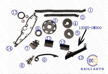 De Timingsketen van GA14DE GA16DE de ADVERTENTIEtoevlucht ALMERA PRIMERA SENTRA DOHC 16V 1.3L 13028-53Y00 van Kit For NISSAN