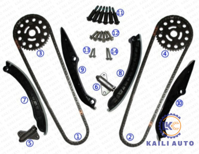 De timingsketen Kit For NAVARA NEEMT V9X V6 228HP 3.0L 2010,5 op - Diesel 43960R 06ct.k-1-114L 43960R 43960R 8200854971